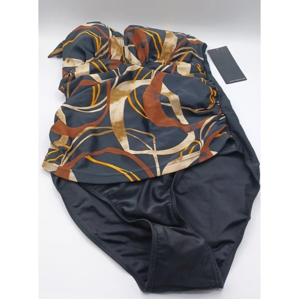 INGEAR Tropical‎ One-Piece Beach Swimsuit Halter Beach Vacation Pool NEW
